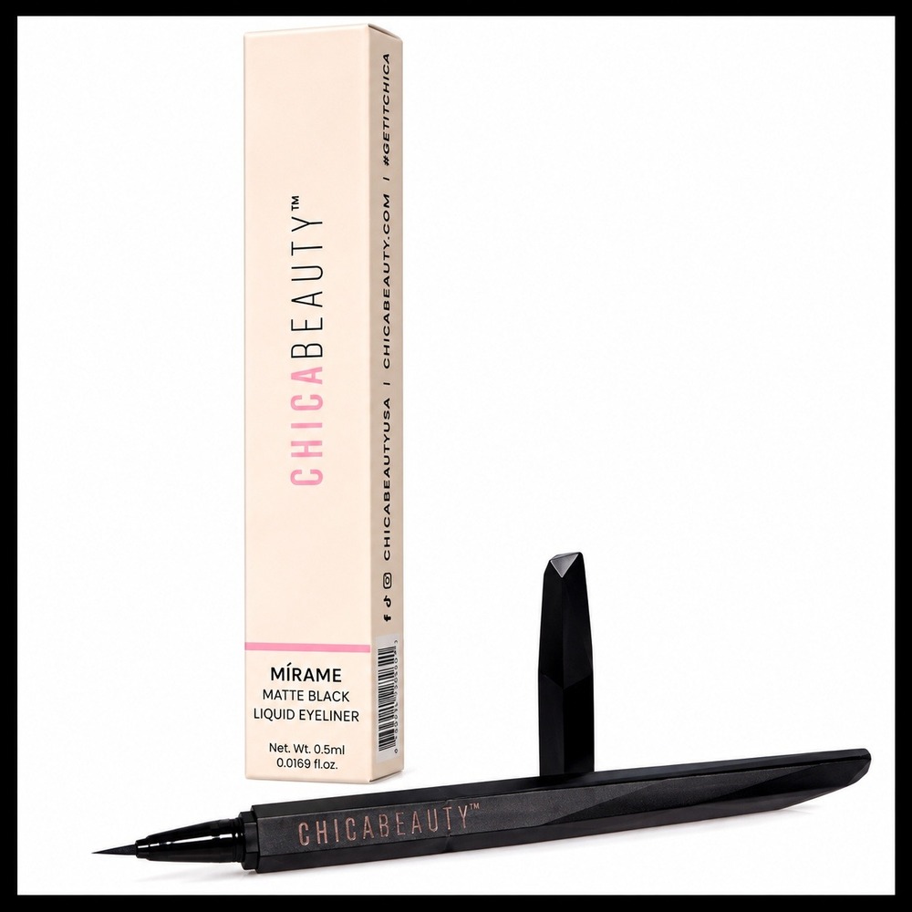 Chica Beauty Mirame Matte Black Liquid Eyeliner 0.5ml New Felt Tip Full Size